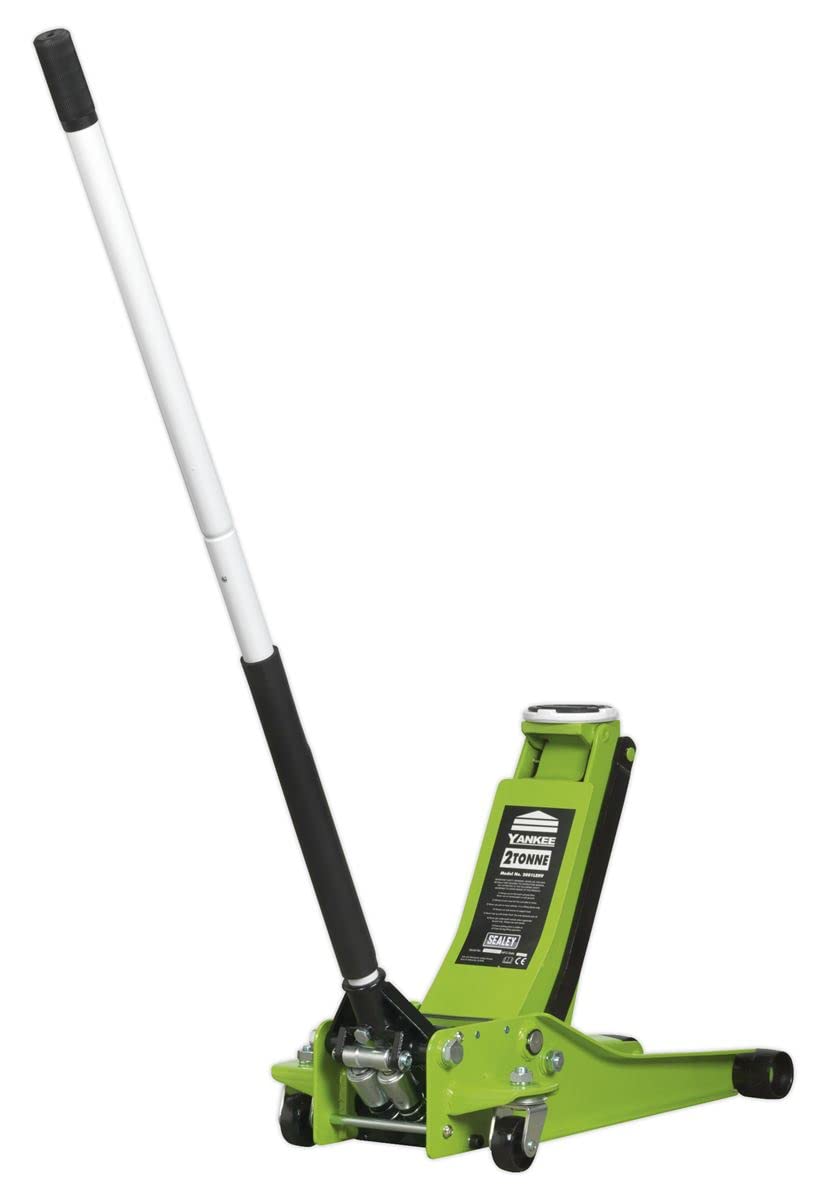 Sealey Trolley Jack 2tonne Low Entry Rocket Lift Hi-Vis Green Garage Workshop...