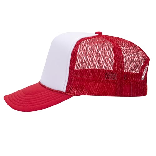 Image of OTTO Polyester Foam Front 5 Panel High Crown Mesh Back Trucker Hats in 97, Bulk, Wholesale