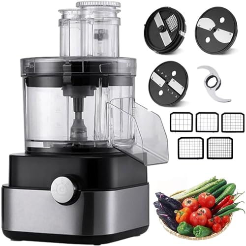 ZOLPINL Procesador de Alimentos Comercial, picadora eléctrica Grande de Verduras de 5 l, 600 W, Multifuncional, Profesional, trituradora de Verduras, rallador, picadora de Carne, licuadora