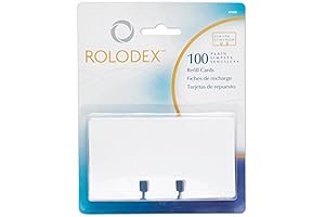 Rotary File Card Refills Offer Compatibility with Rolodex Card Systems, White (200)
