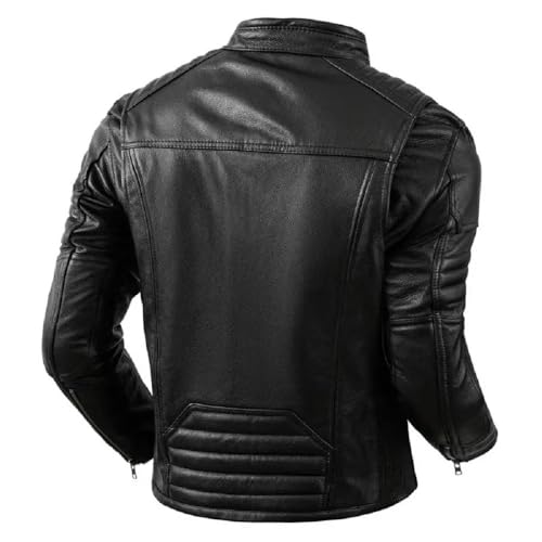 Men’s Cafe Racer Style Crossover Quilted Retro Biker Real Leather Motorcycle Vintage Jacket for men2