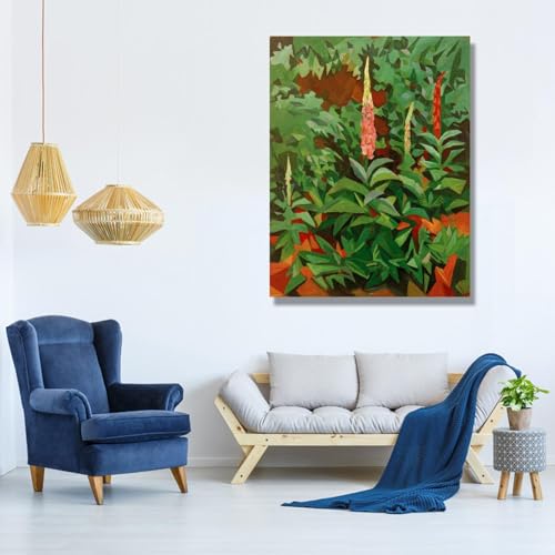 Tableau Fox Gloves Macke pour transformer une deco murale de salon minimaliste
