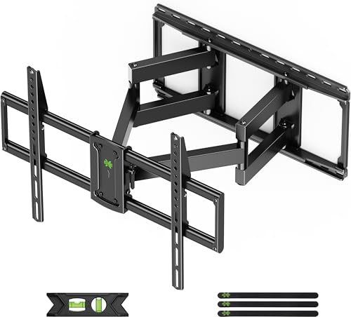 Image of USX MOUNT Full Motion TV Wall Mount for Large TVs 42-97 Inch up to 150 lbs | Swivel /tilt /extend Wall Mount TV Bracket. ±4 post-install leveling. Pre-assembled Fits 16 /18 /24 inch studs, VESA 600x400mm.