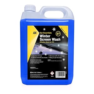 AA Car Essentials – 5L Winter Screen Wash – Effective Down to -5 degrees – Low Smear Formula Car Essentials Range, Blue