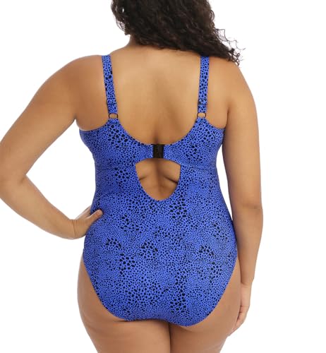 Elomi Pebble Cove Plunge Non Wire One Piece Swimsuit (ES801143),34 H/HH,Blue2