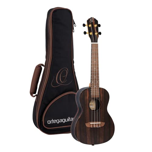 Ortega RUEB-CC Concert ukulele avec un corps en ébène et un gigbag - Les Beatles, Paul McCartney, John Lennon, RIngo Starr, George Harrison Ortega RUEB-CC Concert ukulele avec un corps en ébène et un gigbag