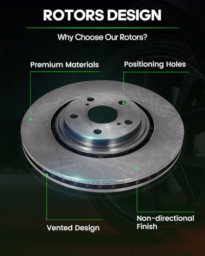 Image of SCITOO Front 12.91 inch Brake Pads and Rotors Kits Fit For Lexus NX200t 2015-2017,For NX300 2018,For RX350 2010-2015,For Toyota Highlander 2008-2019,For Sienna 2011-2019