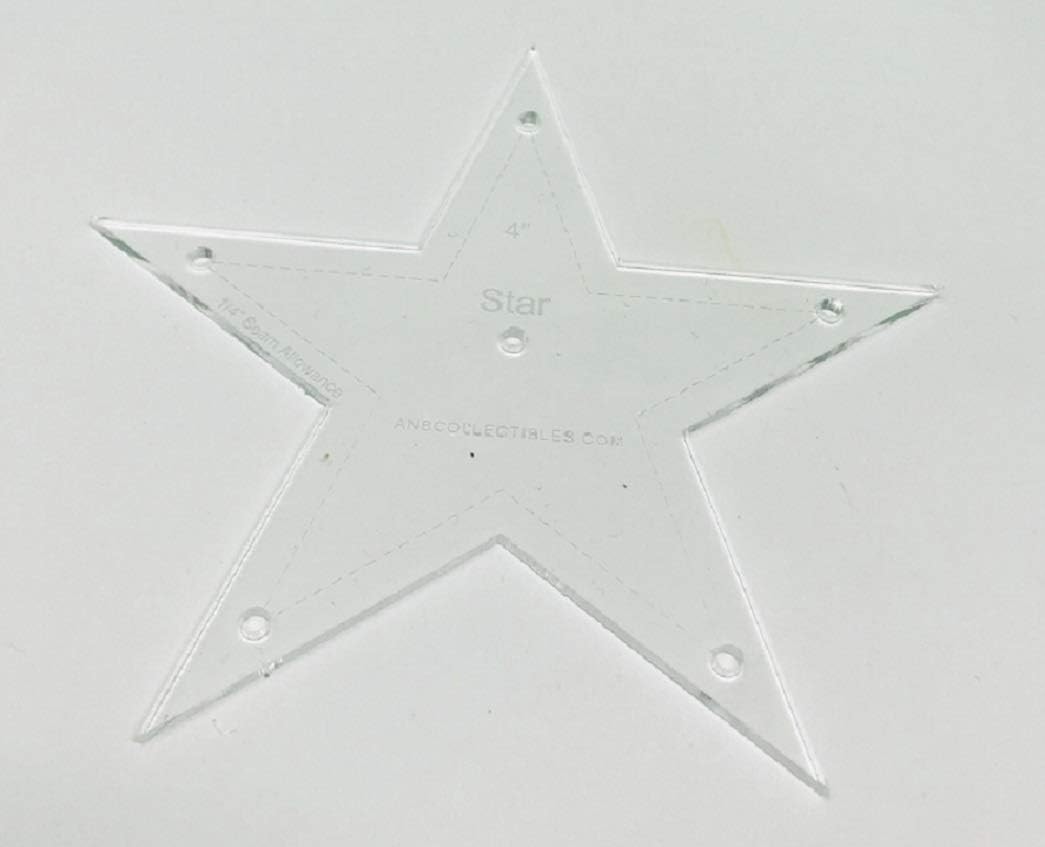 Choice of Size Acrylic Star Quilt Template (9 3/4")