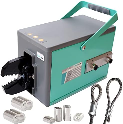 Pneumatic Crimping Tool GNQ-M5 ,Wire Rope Pneumatic Air Powered Wire Terminal Crimping Machine for Aluminum Oval Sleeves and Stop Sleeves from 1/17-inch to 3/16-inch , Air Pressure 0.6-0.8Mpa
