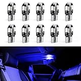 Hbxdeco 10PCS T10 LED Bulb, 12V 8000K Super Bright LED Light Bulb, 5730 8SMD Replacement Bulbs for Read Lights License Plate Lights Roof Lights Trunk Light, Universal Car Accessories (Blue)