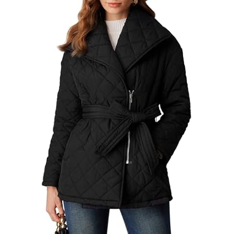 GRACE KARIN Women's Warm Bow Belted Jacket Cover