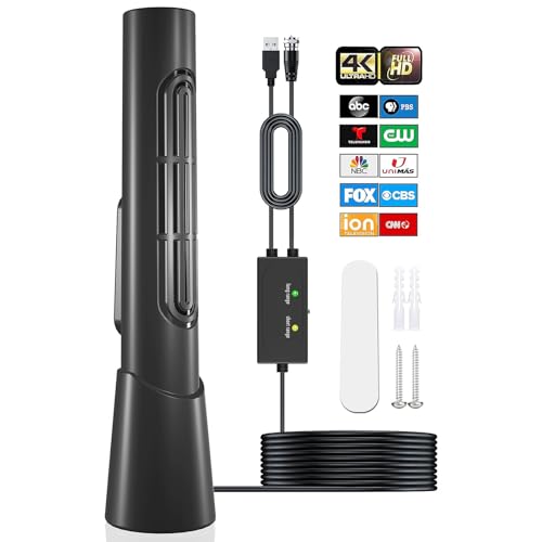 GREALT Digital TV Antenna for Smart TV Indoor Outdoor with Amplifier and Signal Booster, 1500+ Miles Long Range TV Antenna Supports 4k,1080p for Smart TV Local Channels Upgraded