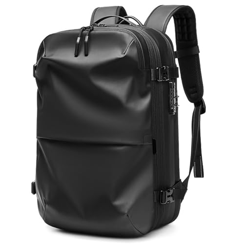 Vacspace Backpack, Vacspace Travel Bag with Vacuum, 40-60l Expandable Multifunctional Waterproof Anti-Theft Pack (Black-2.0)