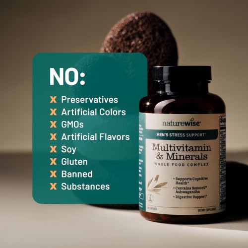 NatureWise Multivitamin for Men + Stress Support + Fulvic Ionic Minerals + Probiotics for Immunity, Male Health, Digestion + Whole Organic Foods - Vegetarian, Non-GMO - 60 Capsules[1-Month Supply] - image 8