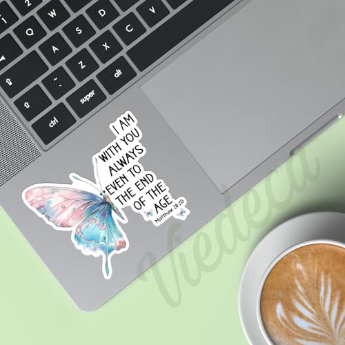 Stickers chrétiens Matthieu 28:20 imperméables pour bouteille d'eau x3