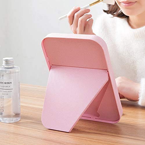 Espejo de Maquillaje Portátil Plegable Cuadrado Beige miniatura 2