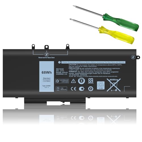 68WH GJKNX Battery Replacement for Dell Latitude 5480 5580 5490 5491 5580 5590 5591 5280 5288 5488 5495 E5480 E5580 E5490 E5590 Precision 15 3520 3530 Series GD1JP DY9NT 5YHR4 451-BBZG 7.6V 4-Cell