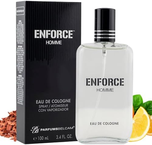 PB ParfumsBelcam Enforce Homme Eau de Toilette Spray for Men – Long-Lasting Woody Sandalwood Fragrance with Citrus & Musk, Masculine Cologne, Affordable Luxury, Daily Signature Scent - 3.4 Fl Oz