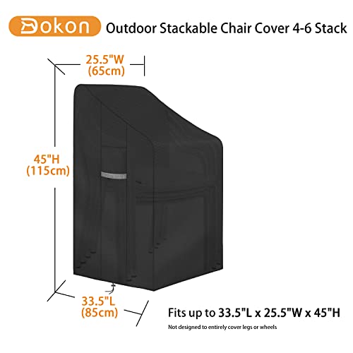 Dokon VW-0-019 Heavy Duty Stackable Patio Chair Covers Waterproof Outdoor Chair Cover Anti-Uv Patio Furniture Covers thumb #1