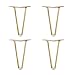 4pcs Pieds De Table En Épingle À Cheveux,Pattes De Meubles en Métal,pour les Garde-Robes,les Tiroirs et la Table de Chevet,milieu siècle style moderne,avec Protections de Jambe et Vis,D'or(18cm)