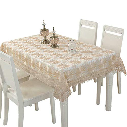Nappe broderie de fleurs 150x150cm polyester decorative moderne pour table basse et buffet - 2