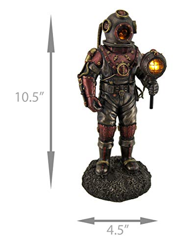 Estatua Steampunk Esqueleto Buceador 10.5 pulg Veronese miniatura 6