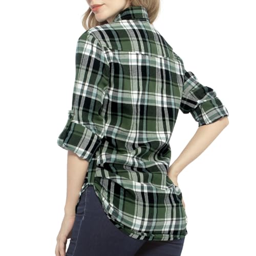 Image of Match Women's Long Sleeve Plaid Flannel Shirt #2021