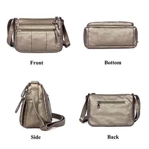 Volcanic Rock Large Capacity Purses Handbags Washed Soft Leather Shoulder Bags Women