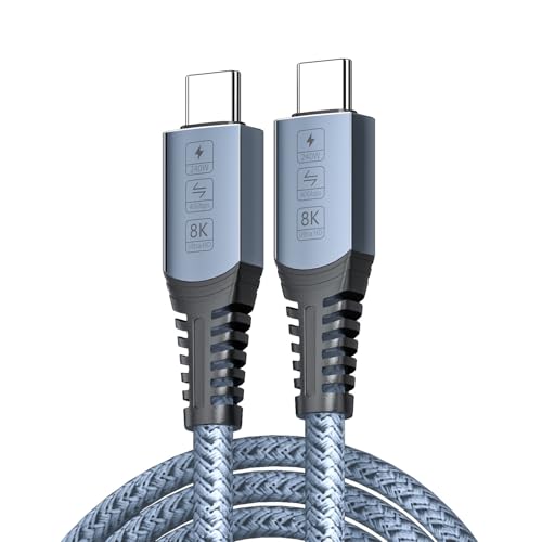 Mriocan USB4 ケーブル 1.5M Thunderbolt 4 対応 240W急速充电 USB-IF認証 40Gbps 高速データ転送 8K@60Hz...