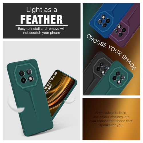 Image of WOW IMAGINE Back Cover for Realme 13 5G | Realme 12 5G | 12X 5G | Narzo 70x 5G | C65 5G | N65 | Blade Series Ultra Thin Case | Camera Protection | Soft Matte Silicone Flexible Mobile Case - Green