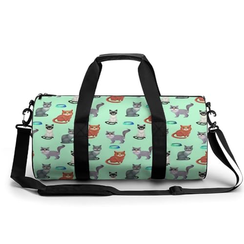 Sac de sport gym chats bruns et blancs grand sac week-end