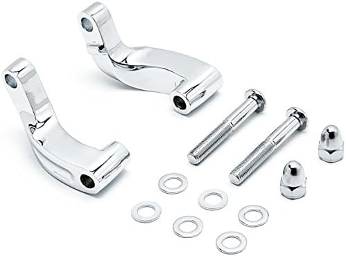 Chrome Mirror Relocation Extension Adapter Kit Compatible with Harley Davidson Motorcycles