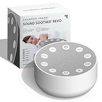 Sharper Image Sleep Therapy Portable White Noise Machine - Relaxing Sound Therapy for Baby, Kids & Adults, Calming Relaxation & Wellness Device, Peaceful Rest Sleeping Aid for Home & Travel, Grey