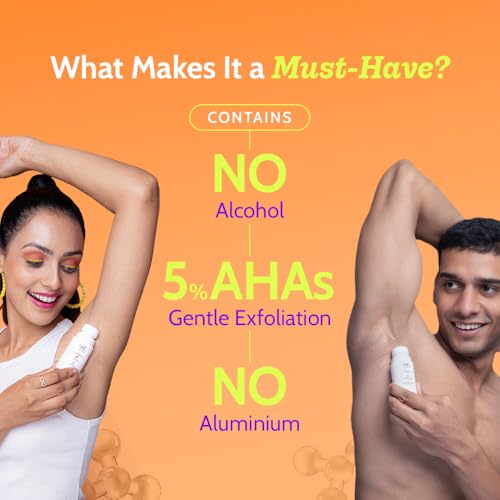 Image of Chemist At Play UnderArm Roll On Deodorant with 5% AHA, Lactic Acid & 1% Mandelic Acid | Prevents Body Odour & Fades Pigmentation |0% Aluminium & 0% Alcohol |For Sensitive Skin | Fragrance Free | 75ml