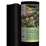 TTL Garden 50m² Unkrautvlies 150g/m² - 1m x 50m Gartenvlies auf Rolle wasserdurchlässig extra reißfest UV-stabil & atmungsaktiv - Mulchvlies Vlies Folie gegen Unkraut - schwarz
