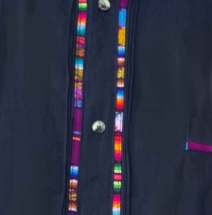 Mexican Guayabera Short Sleeve Shirt for Men Traditional Style Colorful Embroidery Mexican Shirt. Made in Mexico. 100% Cotton - Image 7