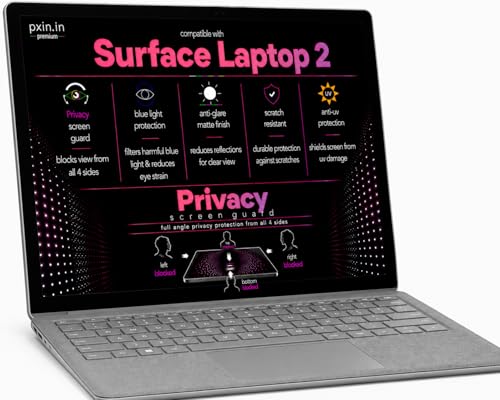 Image of Pxin 360 Pro Privacy Screen guard compatible with Surface Laptop 2 | Anti Glare | Anti UV | Anti Blue | Anti Reflection | Privacy Filter | Unbreakable Build