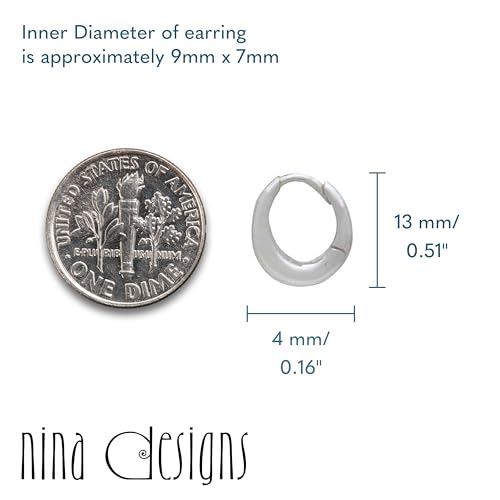 Nina Designs Sterling Silver Earrings - Recycled Sterling Silver Hoop Earrings, 925 Sterling Silver Earrings for Women, Hoop Earrings for Women4