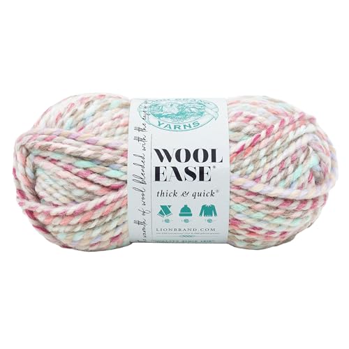 Image of Lion Brand Yarn Wool-Ease Thick & Quick Yarn, Soft and Bulky Yarn for Knitting, Crocheting, and Crafting, 1 Skein, Carousel | Super Bulky Wool Acrylic Blend Fiber for Soft Hats, Sweaters, Chunky Blankets, Yarn for Crochet, Knitting, Crafts, Weaving