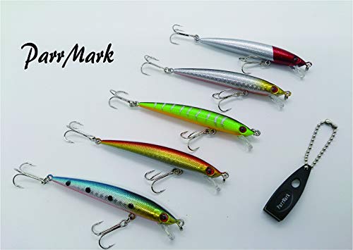 Parrmark パーマークルアー５個セットオリジナルラインカッター付き9cm7gミノーメタルジグブラックバスシーバスヒラメトラウトに最適 即戦力釣り情報