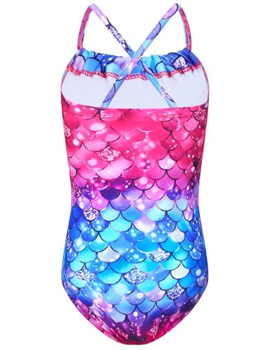 Image of TENVDA Girls Swimsuit Summer Beach Sport Halter Bathing Suits One Piece Swimwear for 2-12 Years Old Kids