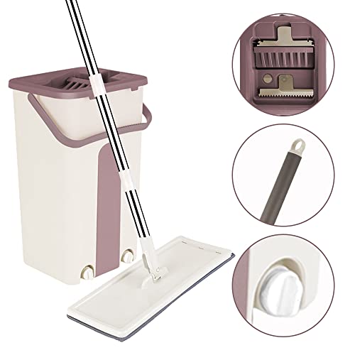 Auto Clean Wischmopp mit Doppelfach-Eimer, schwenkbarer Kopfbesen und Mikrofasertüchern, multifunktionaler Wischeimer – Komplett-Set Mop 360 °, Reinigungstuch (JE384334_02) – Bild 5