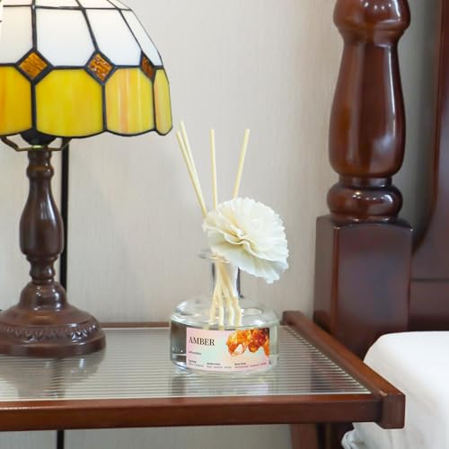 8.45 oz Amber Scent Diffusers with 6 Reed Sticks,250ml Reed Diffuser for Bathroom Room Air Freshener, Last up for 50 Days — view 6