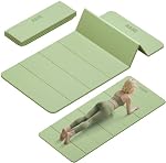 Tapis de yoga pliable,74"Lx32"Wx1/3"Matin d'exercice pliant,Matières de Pilates non glissantes pour entraînement à domicile/voyage, Tapis de Yoga portable épais pour Yoga/Pilates/Camping/Exercices de flot
