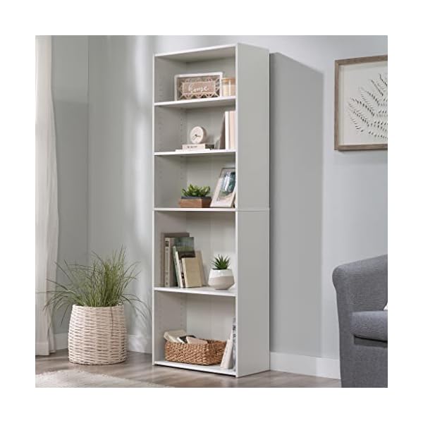 Sauder Beginnings 5Shelf Bookcase, Soft White finish