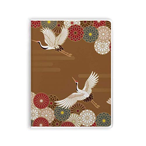 Carnet de notes grues fleuries, couverture souple à offrir pour un anniversaire