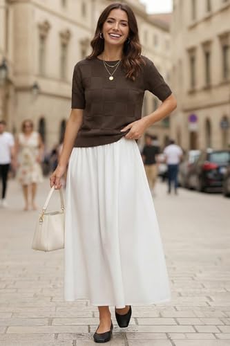 Image of Cakulo Women's Short Sleeve Summer Sweater Knit Tops