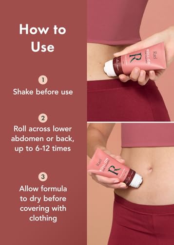 Image of Rael Roll-On Cream for Feminine Care, Camphor and Menthol Formula (1.7 oz) | Ginger, Turmeric, Fast Absorbing Roll-On Formula, Cooling Sensation for Period Care, Lightweight Application