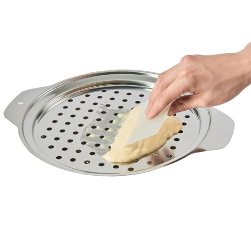 Stainless Steel Spaetzle Maker Lid with Scraper, Traditional German Egg Noodle Maker Pan Pot Pasta veggies Strainer