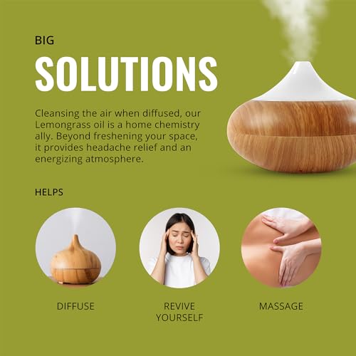 Lemongrass Essential Oil 16 oz (473 ml) for Diffusers, Home Care, Candles, Hair, Lemon Grass Spray